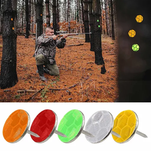 Trail Markers 100 Pieces Reflective Tacks Compact Green Honeycomb Design Outdoor Camping Hiking