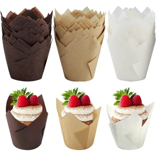150 pcs Baking Paper Muffin Cups Tulip Baking Paper Cups Cupcakes And Muffins For Wedding Party Birthday 5Cm