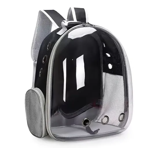 Panoramic Ventilated Side-Opening Pet Backpack | Dual Opening Design, Breathable Travel Carrier for Cats & Small Dogs（black）