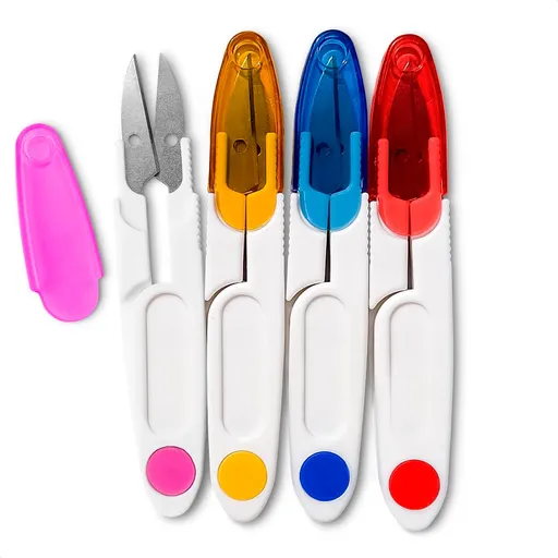 4Pcs Embroidery Scissors with Cover - Thread Snippers for Sewing Portable Scissors Fabric Scissors Bonsai Scissors Snips Scissors