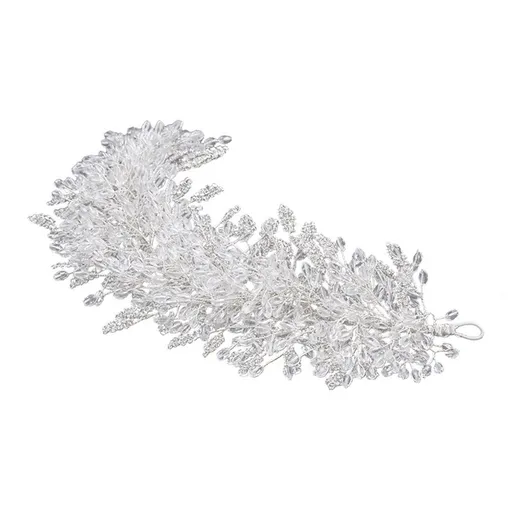 Crystal Wedding Headband Rhinestone Bridal Headpieces Handmade Leaf Wedding Hair Accessories for Brides