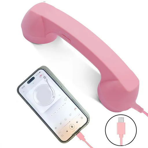 Phone Retro Handset, Phone Retro Phone Handset, 2026 New Bluetooth Retrophone, Vintage Telephone to Landline Adapter Pink