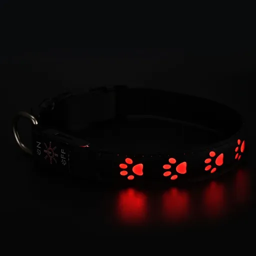 SY LED Rechargeable Nylon Dog Collar Red XS（20-30cm）