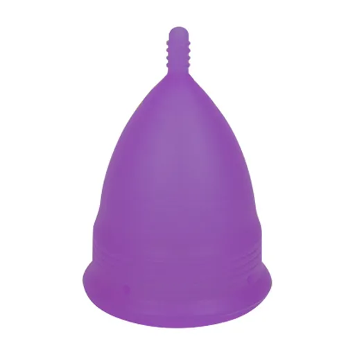 2PCS Reusable Medical Grade Silicone Menstrual Cup(L Size) & 2PCS Matching Sterilizer Box - Microwave Safe Disinfector Case, Heat Resistant 130°C (Purple Set)