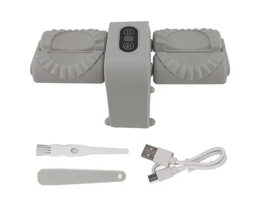 Double Head Automatic Dumpling Maker Mould Electric Dumpling Maker Machine Dumpling Wrapper Tool for Home Kitchen Restaurant Grey