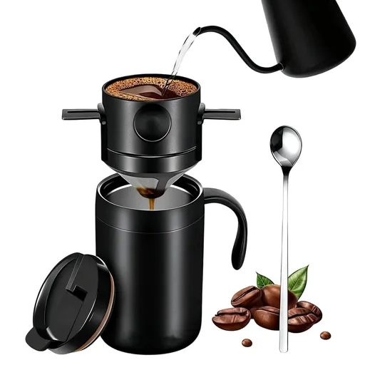 500ml Camping Coffee Maker Pour Over Coffee Maker Set，Camp Pour Over Set，Portable Coffee Kit for Travel, Camping, Offices, Backpacking three-piece set