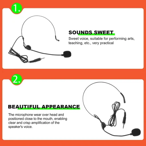 Flexible Headband 3.5mm Microphone for Classroom Speaking and Presentations