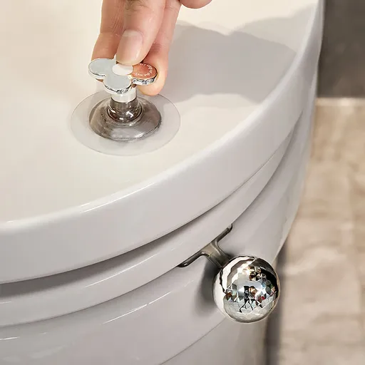 Toilet Lid Handle Toilet Cover Lifter Electroplated Flower Shape Adhesive Easy to Use Toilet Lifter Handle for Bedroom