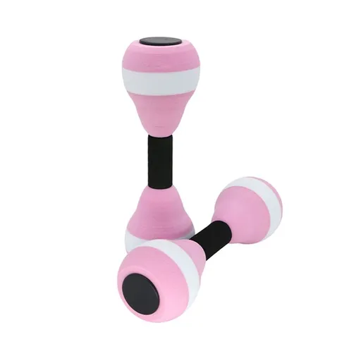 1 Pair Aquatic Exercise Dumbells, Water Aerobic Exercise Foam Dumbbells, Pool Resistance Swimming Training Water Fitness Equipment, Suitable for Weight Loss Adults Family, 2 Pieces (Pink)