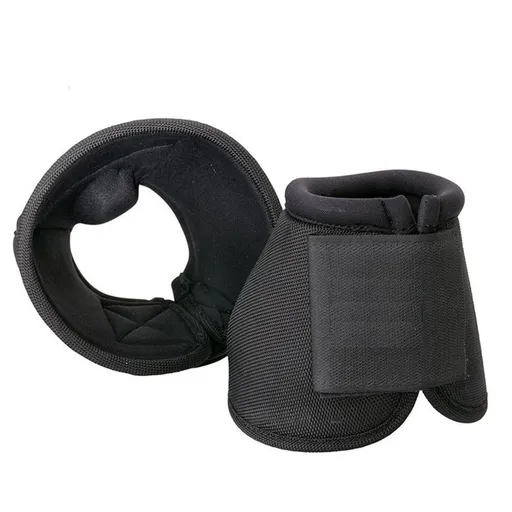 Equine Ballistic Overreach Bell Boots - No-Turn Horse Hoof Protection Boots (Sold in Pairs) - Black, Large