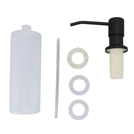 300ml Kitchen Sink Soap Dispenser Stainless Steel 360° Rotation Multifunctional Soap Dispenser for Kitchen Black