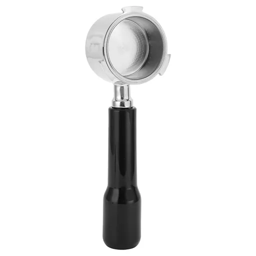 Coffee Machine Handle Bottomless Portafilter Ergonomic Wooden Handle Stainless Steel 54mm Black