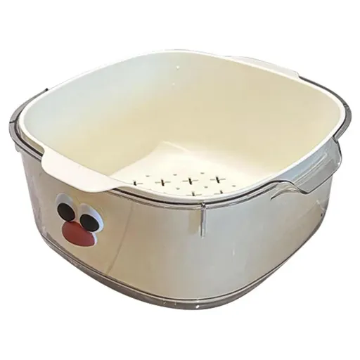 2 in 1 Cute Double Draining Fruit Basket Dishwashing Colander for Household - White