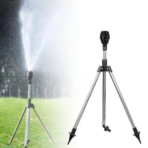 Rotating Tripod Sprinkler, Water Sprinkler for Lawn, Tripod Sprinklers for Yard Large Area Watering,