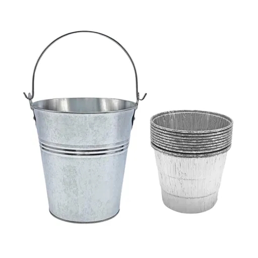 Grill Bucket for Grease, Grease Bucket with 12 Pcs Drip Grease Liners, Grill Smoker Bucket, for Camp Chef, for Traeger 20/22/34 Series, Pit Boss, Pellet Oklahoma Joe Rec Tec