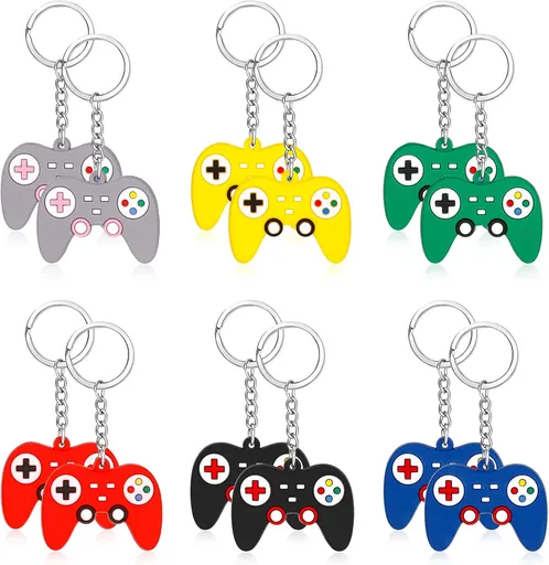 12 Pieces Game Controller Keychain for Loot Bag Video Gaming Keychain Pendant Charms for Party Favors Goodie Bag Fillers Birthday Party Favors for Kids Boys