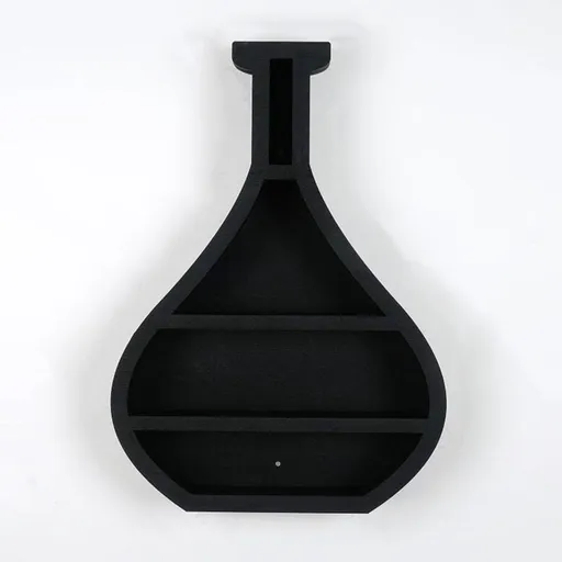 Newest Wall Mounted Floating Shelves Wooden Vase Crystal Wall Shelf Black Creative Crystal Holder Essential Oil Display