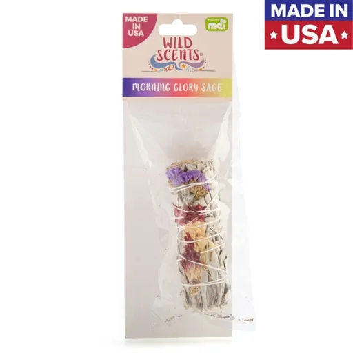Smudge Stick Hand-Bound White Sage with Dried Flowers for Positivity