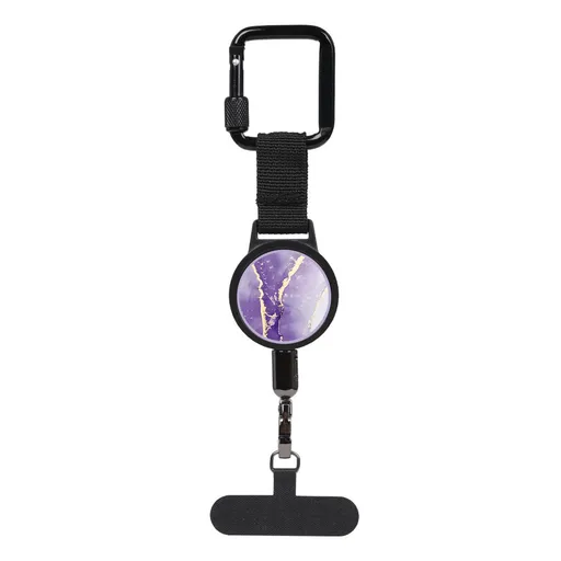 ABS alloy retractable anti-theft tether, 60-70cm steel cable, hang phone & keys, must-have anti-loss gear!/purple