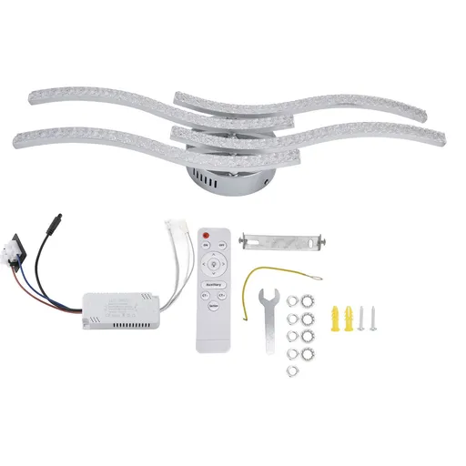 LED Ceiling Light Remote Control Dimming 4 Wavy Ceiling Lamp Tube for Living Room Bedroom AC85‑265V