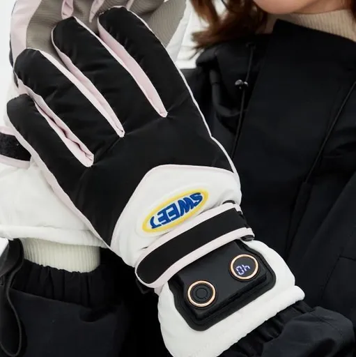 Windproof Water-Repellent Fleece-Lined Self-Heating Gloves Black