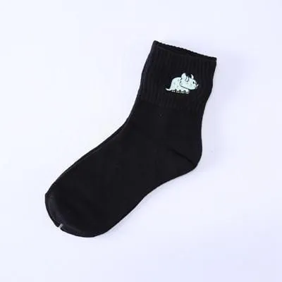 House Of Dasein Little One Dino Sockies - Black Triceratops