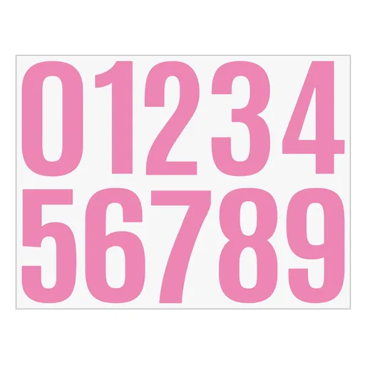 Vinyl Number Stickers, Self Adhesive Weatherproof Digit Decals for Mailbox Car and Home, Pink, 4 inches