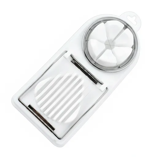 White Generic 1pcs Egg Slicer Vertical Cut Cutter Flower Type 2In1 Boiled Egg Slicer