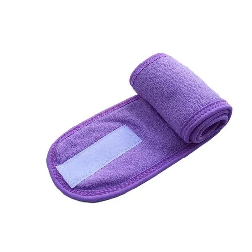 8-Colours Wrap Head Band Hairband Hair Band Adjustable Facial Make Up Face Wash Au - Purple