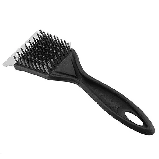 2Pc Grill Brush and Scraper, 2-In-1 Stainless Steel Scraper, Grill Brush Extra Strong BBQ Cleaner Accessories Heavy Duty Barbecue Grill Cleaning Brush Cleaner 8 Inch Black#1