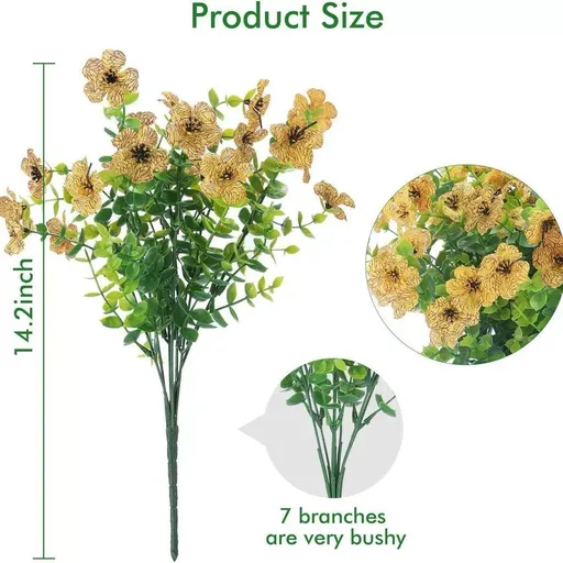 7 Heads 35 Mesh Eucalyptus Violet Yellow 21 Bunches