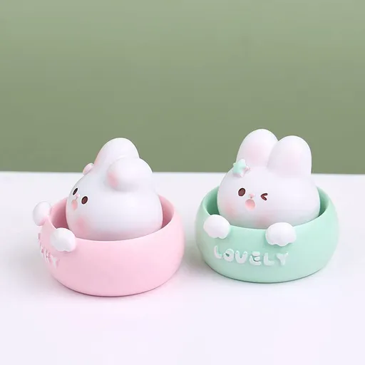 Car Dashboard Rabbit Ornament,Bobblehead Miniature Figurines Shaking Head Animal Figurine Statue Interior Display