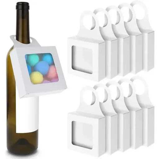 10 Pack Bottle Gift Boxes with Windows, 16 x 9 x 3 cm