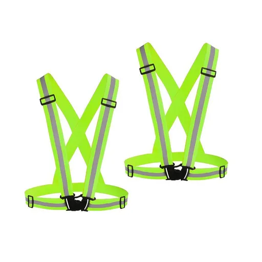 Reflective Vest High Visibility Adjustable Safety Gear 2 Pack Lightweight Comfortable for Running Cycling Hiking Dog Walking