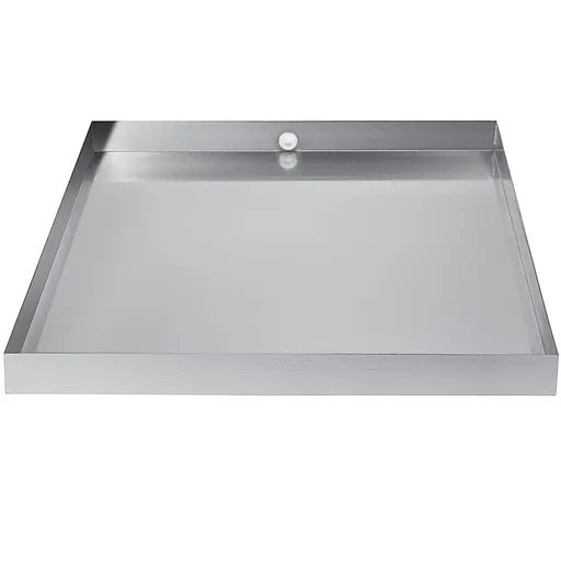 32 x 30 x 2.5 Inch Washing Machine Pan 18 GA Thickness 304 Stainless Steel Heavy Duty Compact Washer Drip Tray with Drain Hole & Hose Adapter