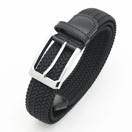 No-Hole Elastic Woven Belt, Unisex Comfortable and Versatile, Strong Elasticity Anti-Loosening, Breathable and Skin-Friendly No Sweating, Essential for Outdoor Sports and Daily Commute, A Casual Style Choice/black:S code