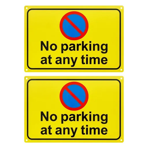 2 Pcs No Parking Sign, High Reflective All Weather Visible Panel, Pre Drilled Holes For Quick Installation, for Indoor/Outdoor