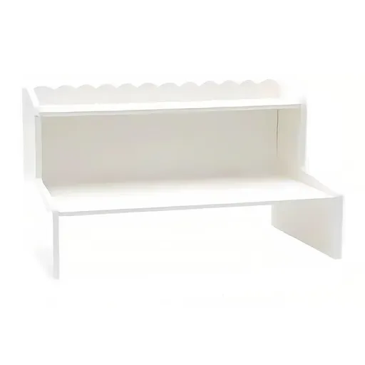 Elevated Double Layer Desktop Storage Rack for Office Dormitory Cosmetics Books - L
