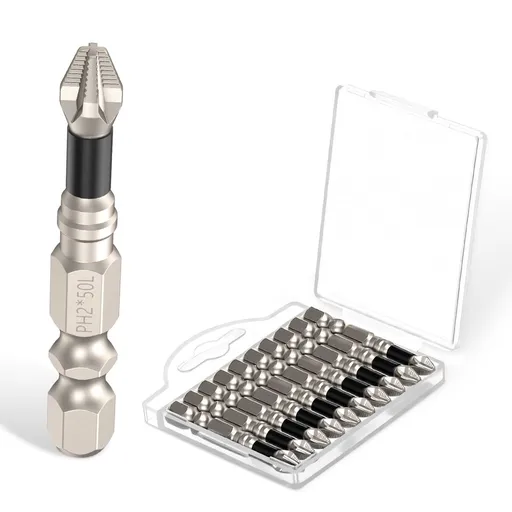 10Pcs Screwdriver Bit Set Precise and Nonslip Cross Head Tip Magnetic Nonslip PH2 Bit for Screw Tight Space