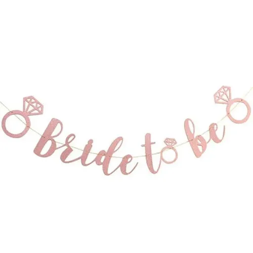 Bride To Be Rose Gold Banner Diamond Wedding Bridal Shower Hens Party Decoration - Diamond Ring