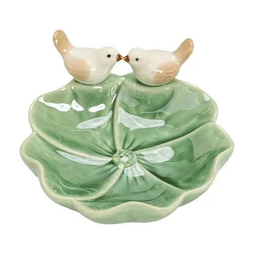 Jewelry Ring Dish, Ceramic Trinket Tray, Cute Bird Lotus Ceramic Trinket Dish, for Candy Fruit Jewelry Display Home & Party