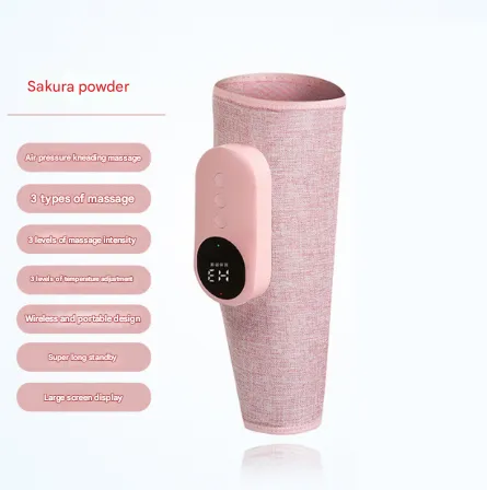 One-piece Pink Portable Leg Air Pressure Massager with Constant Heat - Slimming and Relaxation