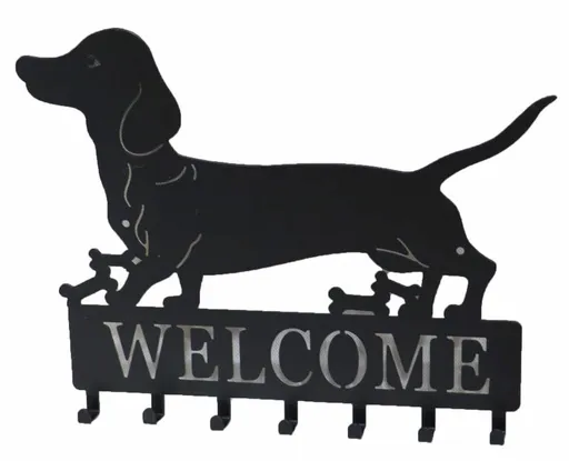 Dachshund 7 Hooks 30x24cm