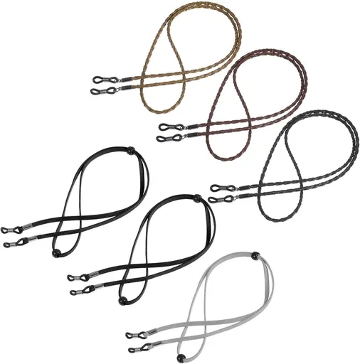 6Pcs Glasses Strings, Leather Eyeglass lanyard for Women Men, Multicolor Eye Glass Holder Around Neck, Eyewear Retainer Strings for Glasses Reading Sunglasses