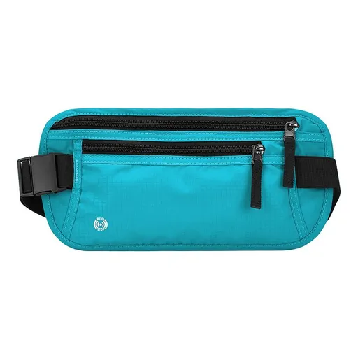 RFID Blocking Slim Anti-theft Waist Bag, Hidden Travel Money Belt for Passport, Documents and Cash, Green