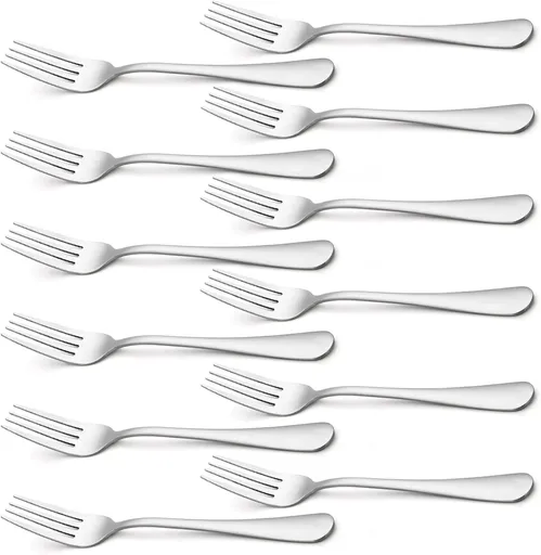 Silverware, Dinner Fork 8 Inches, Forks Set of 12 Premium Food Grade Stainless Steel Forks for Home Kitchen Party Restaurant, Mirror Polished Dishwasher Safe