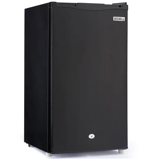 GECKO 95L Portable Upright Fridge and Freezer, 12V/24V for Camping, Caravans, Black