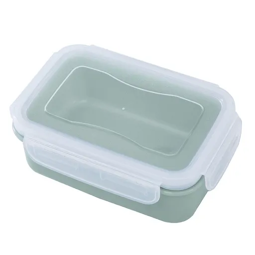 1 Piece Plastic Meal Prep Containers with Lids, Food Storage Containers with Snap Locking Lids, Airtight Lunch, Green, 14 x 9.4 cm
