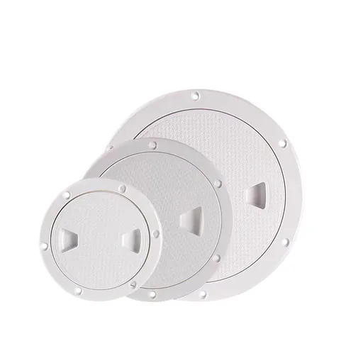 4-Piece Set Marine ABS Deck Access Hatch – Round Screw-In Inspection Port – Waterproof Deck Cover for Yachts and RVs – 143x111mm – White