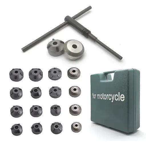 18pcs/set Carbide Valve Grinding Wheel Valve Seat Cutter Broach Head Tool Holder Engine Valve Seat Repair Tool Kit, Made of Diamond